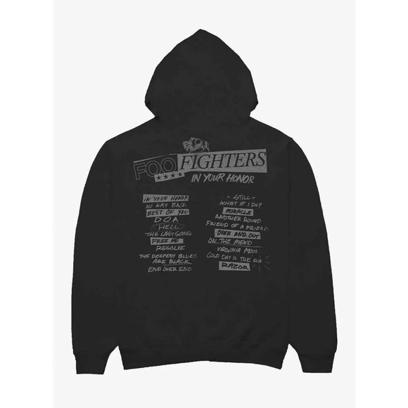 Foo Fighters Men's In Your Honor Album Tracklisting Hoodie Sweatshirt - Picture 3 of 3